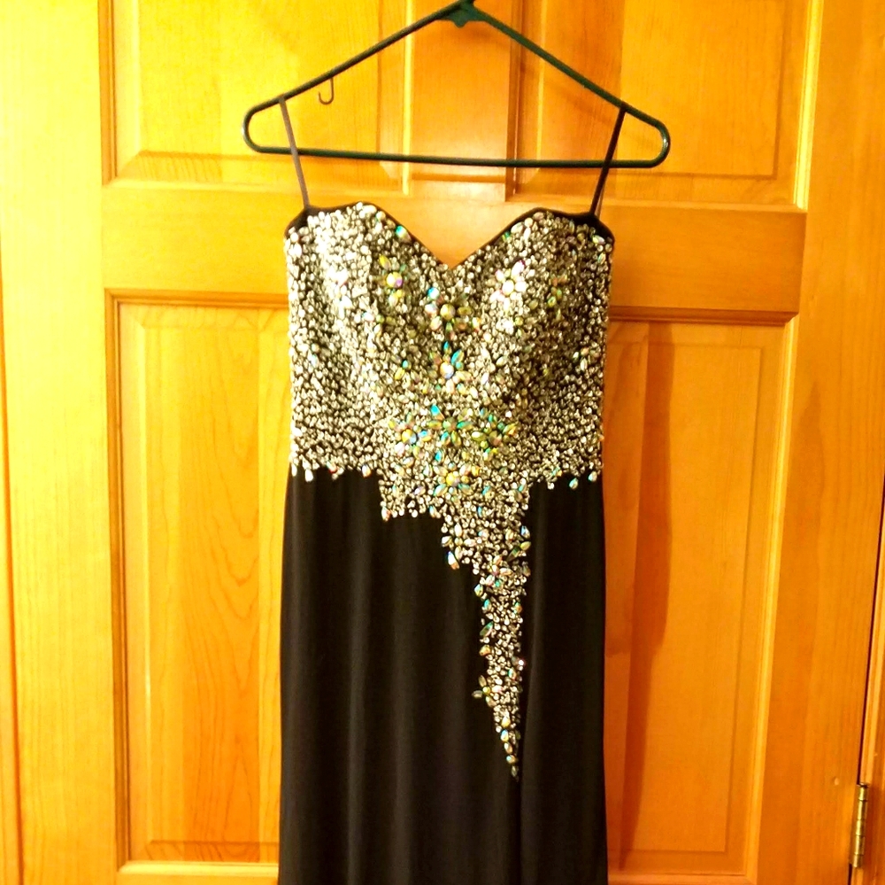Beaded Black Gown